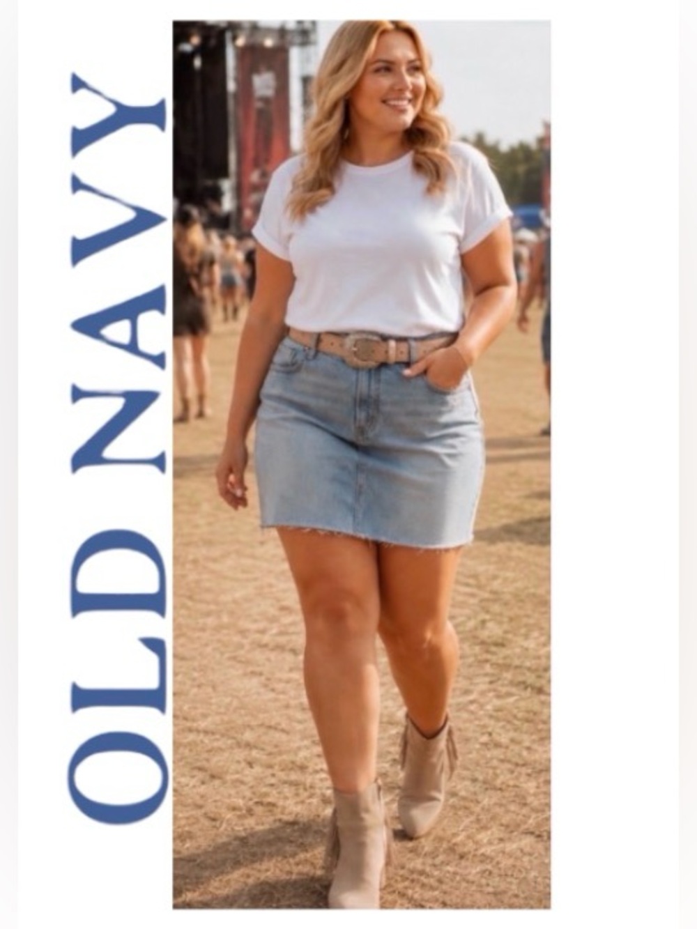 28W Plus Size Old Navy Denim Mini Skirt in Medium Wash, NWT